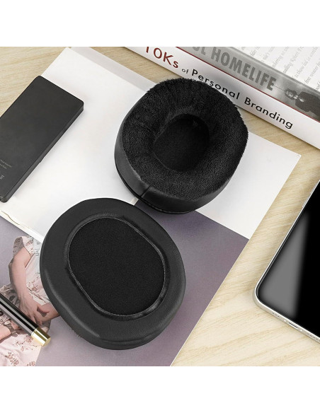 Almohadillas de Reemplazo Linkidea para Auriculares Audio-Technica M50X/M40X/M70X - Extra Gruesas Negro