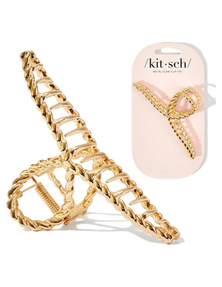 Clip de Garra de Metal Dorado Kitsch - Diseño Elegante 1 Pc