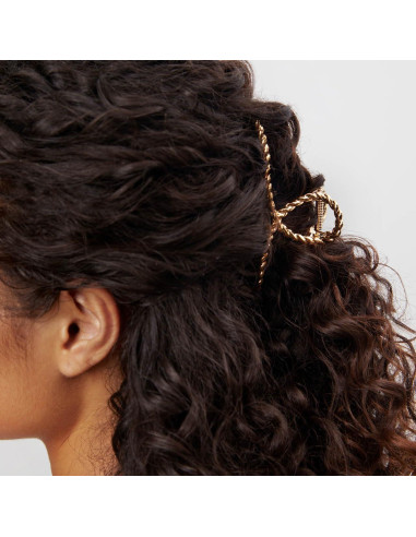 Clip de Garra de Metal Dorado Kitsch - Diseño Elegante 1 Pc