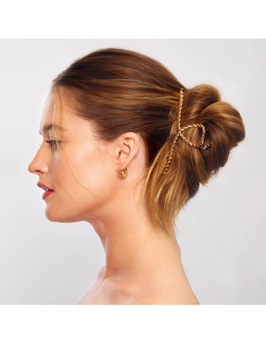 Clip de Garra de Metal Dorado Kitsch - Diseño Elegante 1 Pc