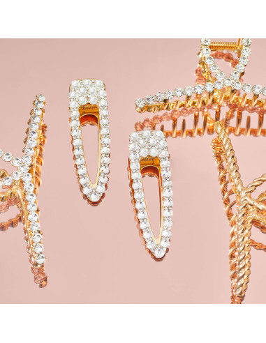 Clip de Garra de Metal Dorado Kitsch - Diseño Elegante 1 Pc