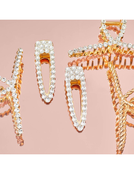 Clip de Garra de Metal Dorado Kitsch - Diseño Elegante 1 Pc