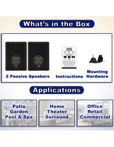 Altavoces Acústicos Goldwood 151B 2 Vías 600W para Exterior