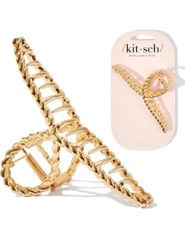 Clip de Garra de Metal Dorado Kitsch - Diseño Elegante 1 Pc
