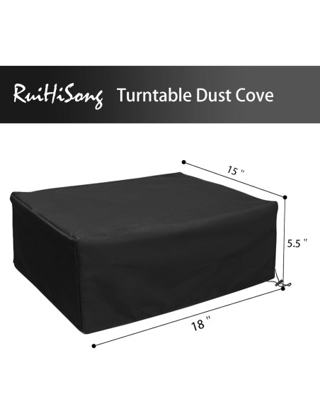 Cubierta de Polvo para Tocadiscos RuiHiSong 45.7x38.1cm Negra