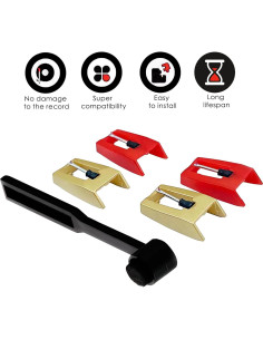 Kit de 4 Agujas para Tocadiscos + Cepillo de Limpieza 2