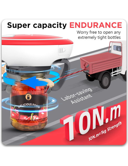 Abridor Eléctrico de Frascos Kitchek Shop KC13 - Ligero y Automático