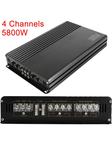 Amplificador de Coche YaeCCC 5800W 4 Canales 12V Estéreo