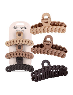 Set de 3 Clips de Garra Grandes Kitsch para Cabello Grueso