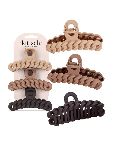 Set de 3 Clips de Garra Grandes Kitsch para Cabello Grueso