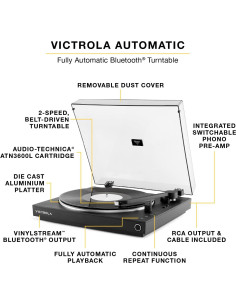 Tocadiscos Automático Victrola VPT-800 Verde Bluetooth 2 Velocidades 2