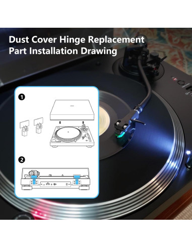 Bisagra de Cubierta de Polvo Sxkxm para Tocadiscos Audio Technica y Sony