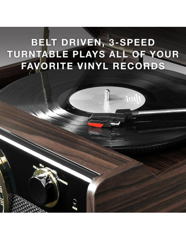 Reproductor de Vinilo 4 en 1 Victrola VTA-240B-WLN Espresso