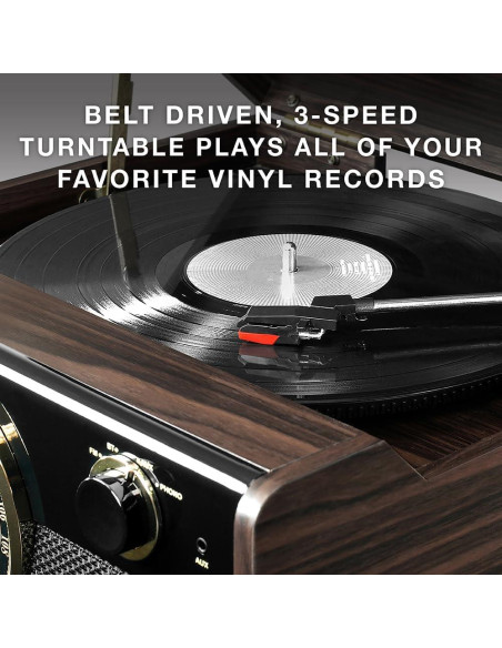 Reproductor de Vinilo 4 en 1 Victrola VTA-240B-WLN Espresso