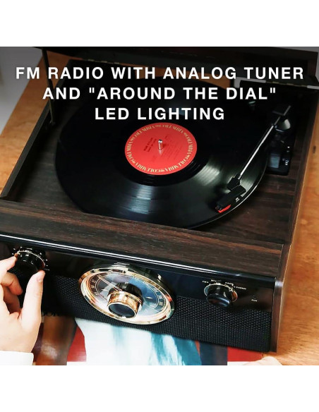 Reproductor de Vinilo 4 en 1 Victrola VTA-240B-WLN Espresso