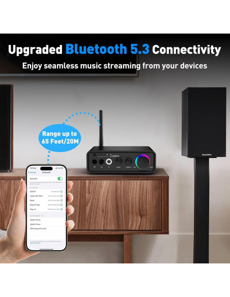 Amplificador Estéreo HiFi Daakro M19-BT 100W x 2 Bluetooth