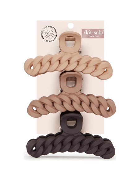 Set de 3 Clips de Garra Grandes Kitsch para Cabello Grueso