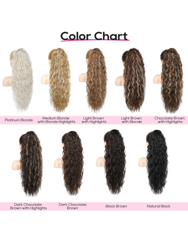 Extensión de Cola de Caballo Rizada REECHO 76.2 cm Marrón Chocolate