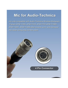 Micrófono Lavalier Audio-Technica Hirose 4 Pines Unidireccional 2