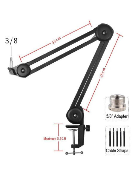 Micrófono Dinámico Hypercardioide Audio-Technica AT2040 + Brazo + Cable XLR 6m