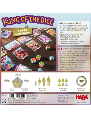 Juego de Mesa HABA Rey de los Dados - Para 2-5 Jugadores, 8 Años+
