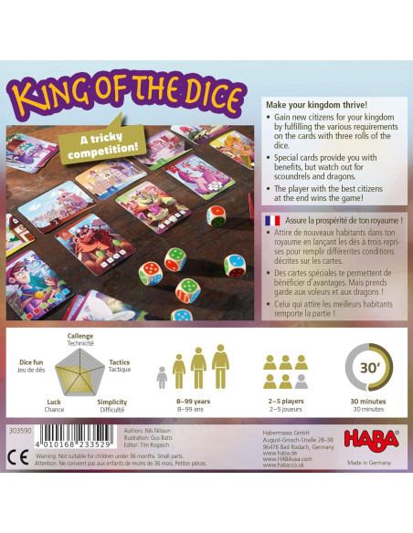 Juego de Mesa HABA Rey de los Dados - Para 2-5 Jugadores, 8 Años+