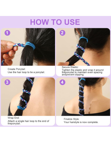 Tiras de Cabello Elásticas YOcity 4 Paquetes 40 cm Sin Daño