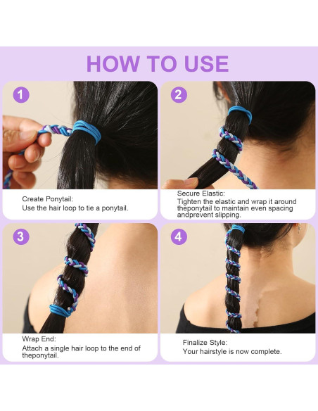 Tiras de Cabello Elásticas YOcity 4 Paquetes 40 cm Sin Daño