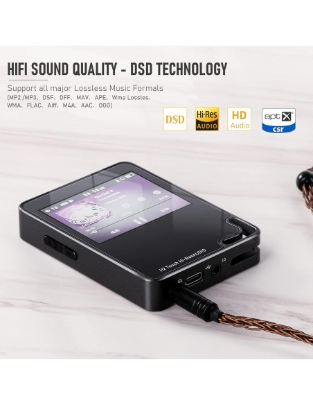 Reproductor MP3 Bluetooth H2 Touch 32GB Alta Resolución