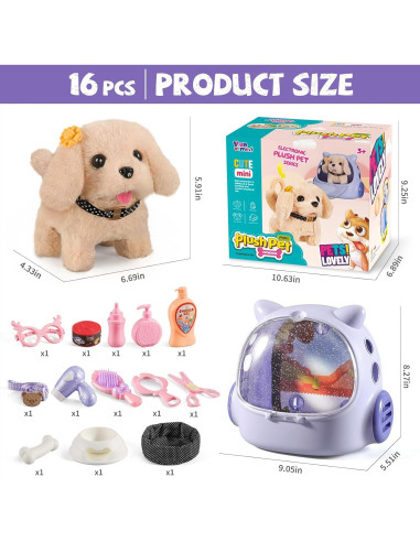 16 Juguetes de Perro Robot Vanvimen para Niñas 3-10 Años