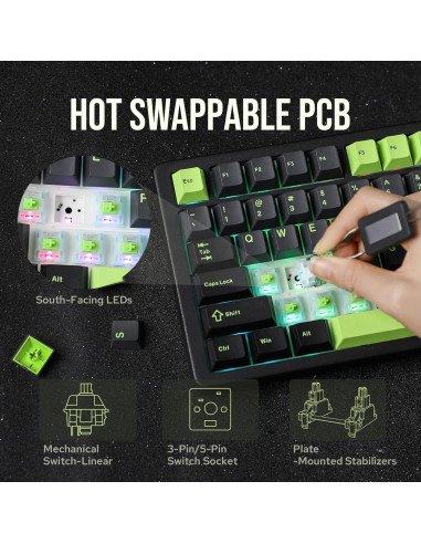 Teclado Mecánico Inalámbrico MechLands Blade75 RGB 4000mAh