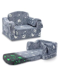 Sofá Plegable para Niños Airpanda con Manta Brillante 2 en 1