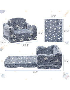 Sofá Plegable para Niños Airpanda con Manta Brillante 2 en 1 2