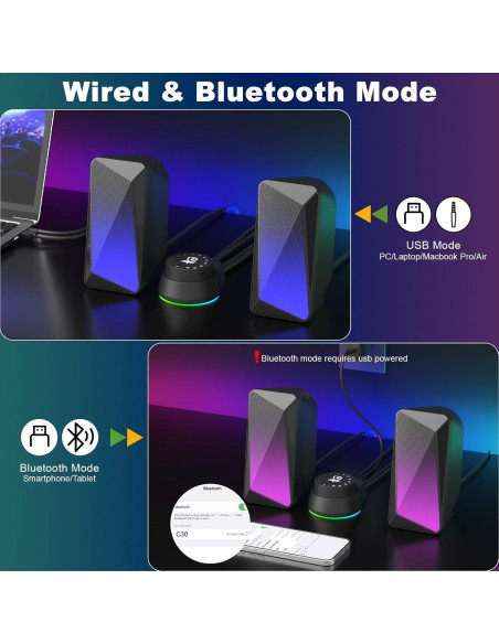 Altavoces de Computadora 2.0 Soulion C30 USB y Bluetooth