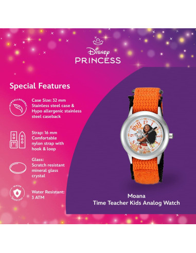 Reloj Disney Moana para Niñas 3-7 Años - Pantalla Analógica