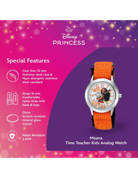 Reloj Disney Moana para Niñas 3-7 Años - Pantalla Analógica