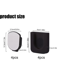 4 Soportes Magnéticos para Control Remoto Gosknor - ABS Negro 2