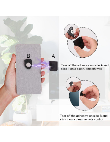 4 Soportes Magnéticos para Control Remoto Gosknor - ABS Negro