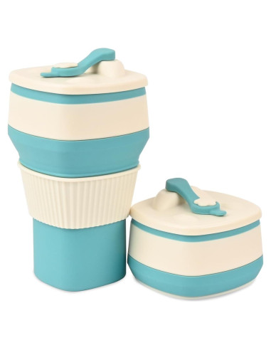 Taza Plegable de Silicona NWsystems 550 ml Azul Turquesa