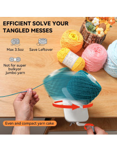 Hacedor de Ovillos de Hilo SPEENSUN 3.5 OZ Blanco-Gris 2