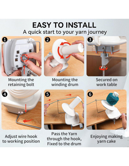 Hacedor de Ovillos de Hilo SPEENSUN 3.5 OZ Blanco-Gris