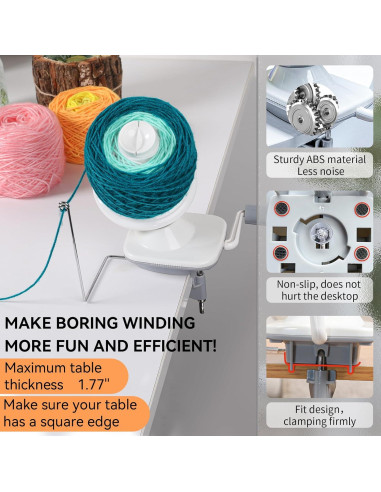 Hacedor de Ovillos de Hilo SPEENSUN 3.5 OZ Blanco-Gris