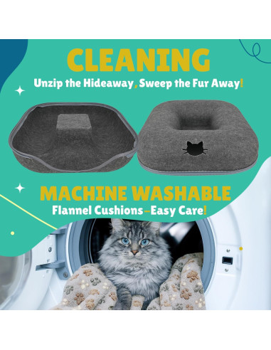 Cueva para Gatos RINGTAIL con Cojines - Cama Donut 24x24 cm