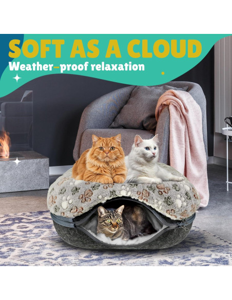 Cueva para Gatos RINGTAIL con Cojines - Cama Donut 24x24 cm