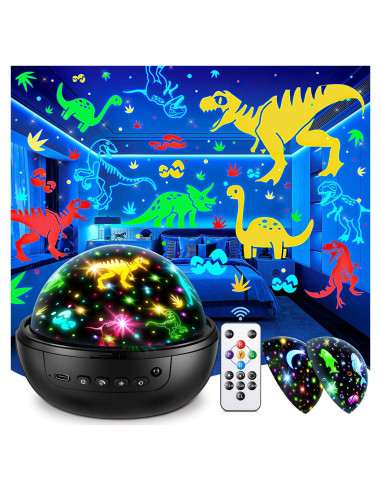 Proyector Luz Nocturna Dinosaurios PIKOY 31 Colores 360