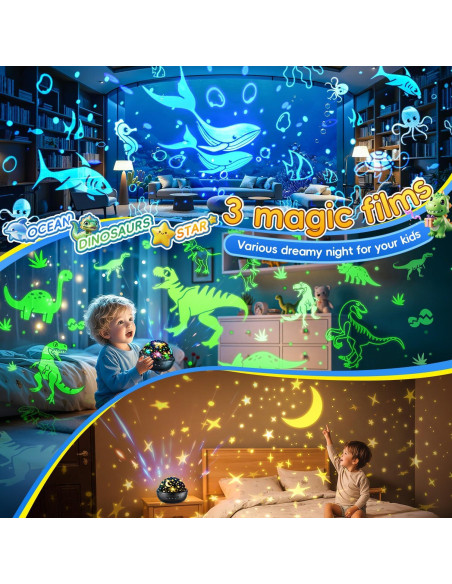Proyector Luz Nocturna Dinosaurios PIKOY 31 Colores 360