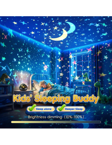 Proyector Luz Nocturna Dinosaurios PIKOY 31 Colores 360