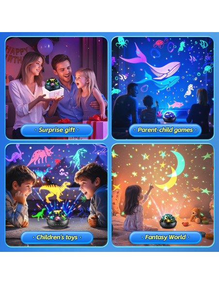 Proyector Luz Nocturna Dinosaurios PIKOY 31 Colores 360