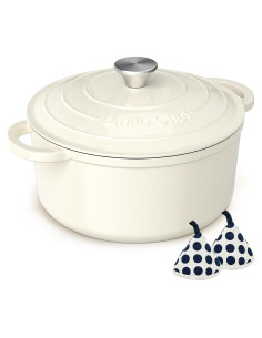 Horno Holandés Umite Chef 5QT Hierro Fundido Enameled Blanco