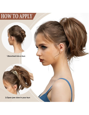 Extensiones de Cabello Sintético CJL HAIR Coleta Corto Rubio Sucio